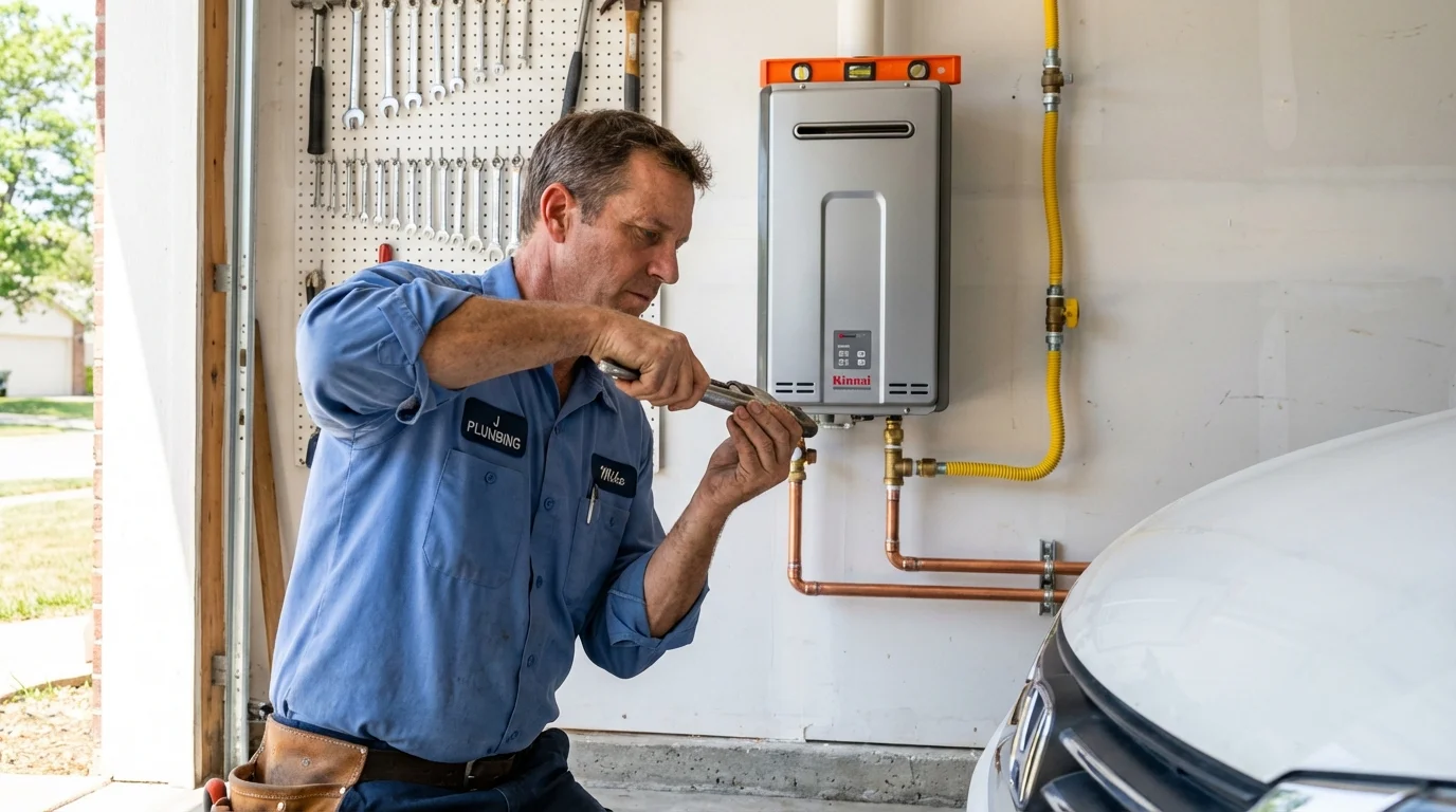 Tankless water heater installation by a Johns Plumbing LLC plumber in Gresham